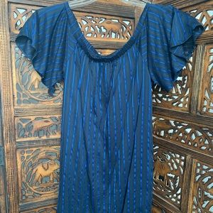 Banana republic off the shoulder vertical striped